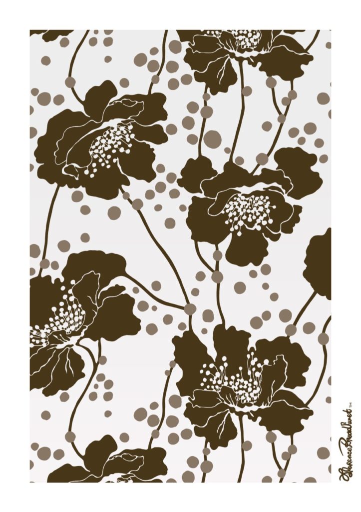 Florence Broadhurst Spotted Floral Brown A0 841 x 1189 Large