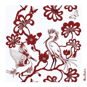 Australian Museum of Design and Florence Broadhurst 'Egrets Red'
